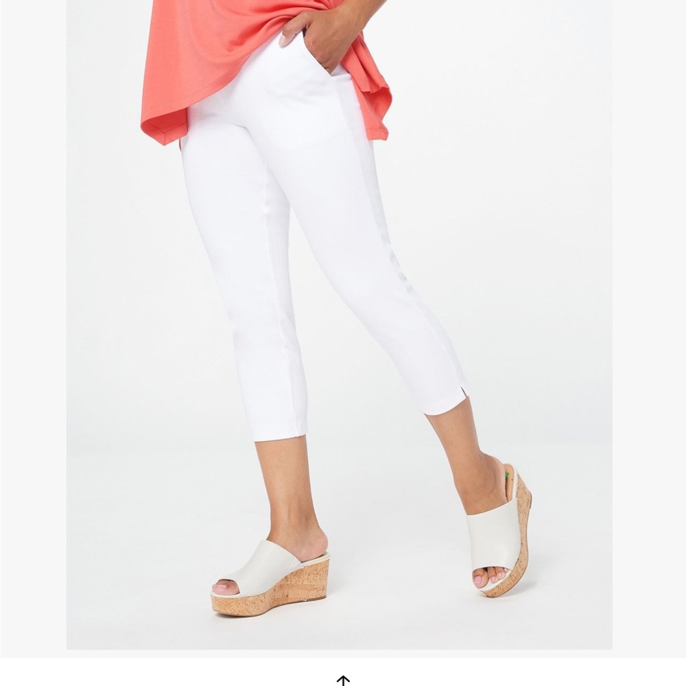 White prime stretch denim crop pant for women yellow size XL White 4X CHOOSE ONE